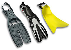 V.l.n.r.: Scubapro Twinjet, Mares Volo, Force Fin